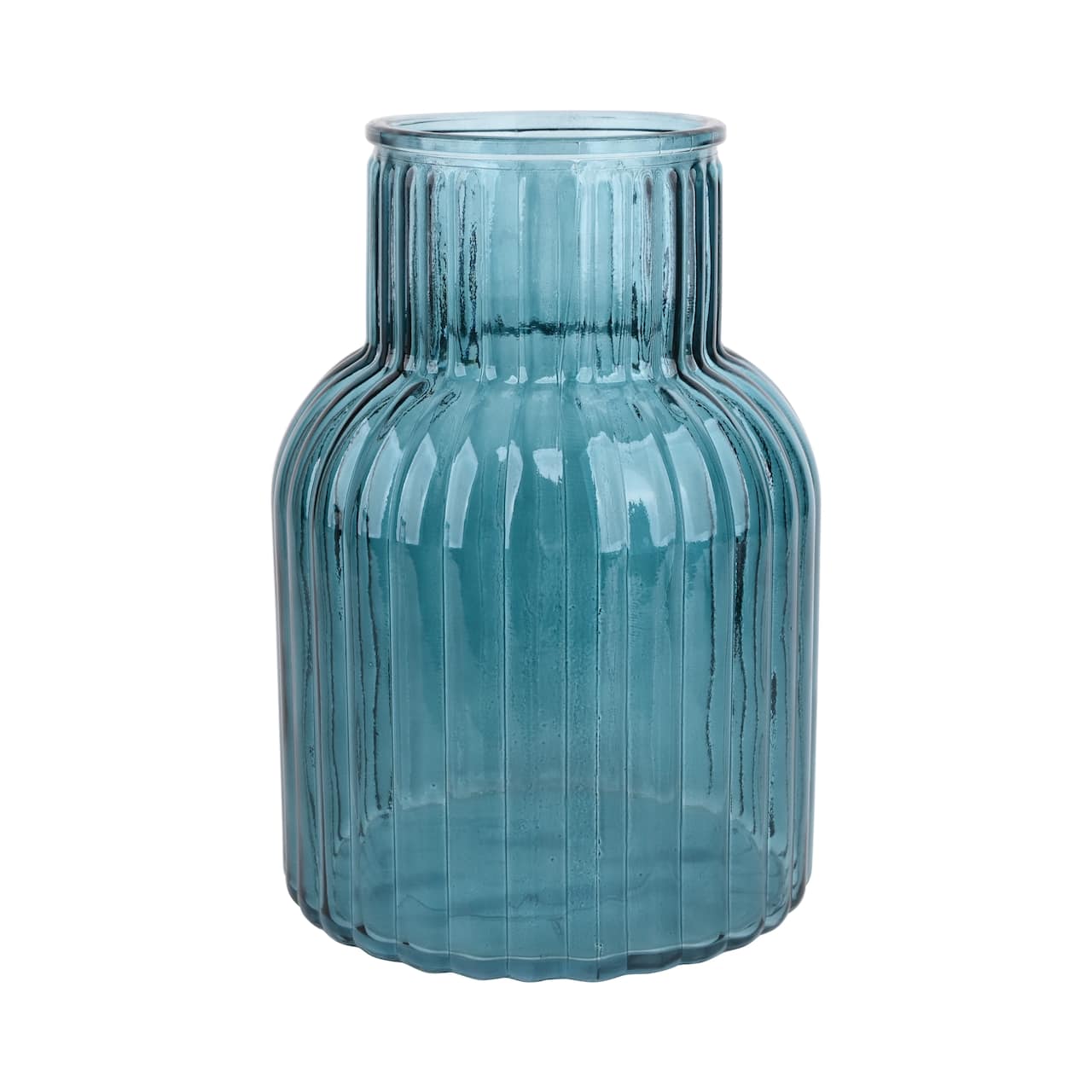 7.75" Blue Fluted Glass Tabletop Vase by Ashland®